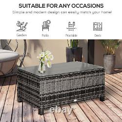 Rattan Outdoor Garden Furniture Weave Wicker Coffee Table Mixed Grey