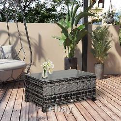 Rattan Outdoor Garden Furniture Weave Wicker Coffee Table Mixed Grey