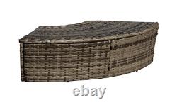 Rattan Outdoor Garden Grey Day bed Round Lounge Sofa Canopy Patio Furniture