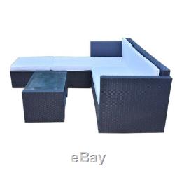 Rattan Outdoor Garden Patio Furniture Set Wicker Corner Sofa with Coffee Table