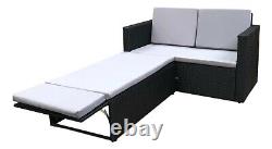 Rattan Outdoor Garden Patio Wicker Furniture Set Sun Bed Sofa 2 Seater Lounger