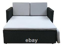 Rattan Outdoor Garden Patio Wicker Furniture Set Sun Bed Sofa 2 Seater Lounger