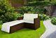 Rattan Outdoor Garden Sofa Furniture Love Bed Patio Sun Bed 2 Seater Brown New