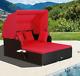 Rattan Outdoor Wicker Sun Lounger Garden Patio Sofa Day Bed Canopy Furniture Set