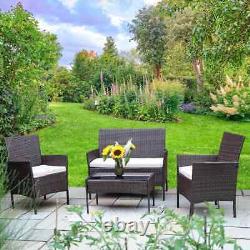 Rattan Patio Garden Furniture Set Perfect Indoor Outdoor 4 Pc Sofa Set