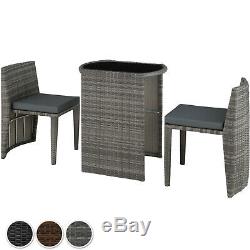 Rattan Set Bistro Garden 3 PCs Furniture Group Table Chairs Balcony Dining Patio