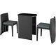 Rattan Set Bistro Garden 3 Pcs Furniture Group Table Chairs Balcony Dining Patio