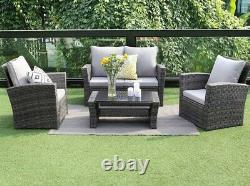 Rattan Set, Garden Furniture, Patio, 2 chairs 1 sofa 1 table, Garden 4 Seater