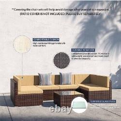 Rattan Sofa Dining Set Outdoor Patio Garden Settee Chair Armchair Furniture
