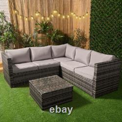 Rattan Sofa Garden Furniture 5 Seater Couch Table Patio Set Chair Settee L Shape