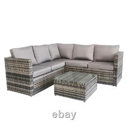 Rattan Sofa Garden Furniture 5 Seater Couch Table Patio Set Chair Settee L Shape