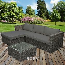 Rattan Sofa Set Garden Corner L Shaped Outdoor Patio Furniture Set Seating Table