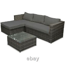 Rattan Sofa Set Garden Corner L Shaped Outdoor Patio Furniture Set Seating Table