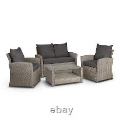 Rattan Sofa Set, Premium 4 Seater Lounge Set, 4Pc Garden Furniture Set VonHaus