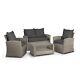 Rattan Sofa Set, Premium 4 Seater Lounge Set, 4pc Garden Furniture Set Vonhaus