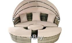 Rattan Sun Island Luxury Canopy Sofa Lounger Day Bed Outdoor Garden Furniture