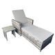 Rattan Sun Lounger Recliner With Side Coffee Table Outdoor Garden Furniture Set