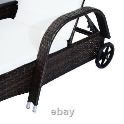 Rattan Sun Lounger Wicker Sofa Chair Table Set Garden Reclining Patio Furniture