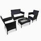 Rattan Wicker Garden Furniture Set 4 Piece Chairs Sofa Table Back Patio Set