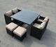 Rattan Wicker Garden Outdoor Cube Table And Chairs Furniture Patio Seater Set