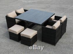 Rattan Wicker Garden Outdoor Cube Table And Chairs Furniture Patio Seater Set