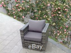 Rattan Wicker Garden Outdoor Grey Table And Chairs Furniture Patio Corner Sofa