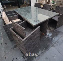 Rattan cube garden furniture set 6 seats charles bentley