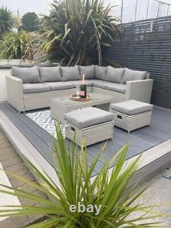 Rattan garden furniture grey