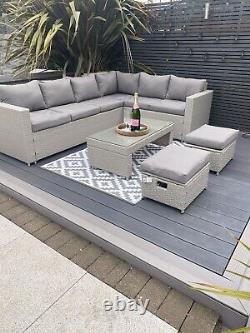 Rattan garden furniture grey