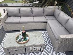 Rattan garden furniture grey