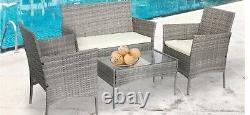 Rattan garden furniture grey 4 peice