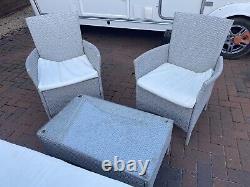 Rattan garden furniture set Grey