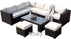 Rattan garden furniture set. Luxury 8 Seater Corner Sofa