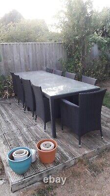 Rattan garden patio furniture sets used table and 10 chairs