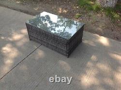 Rattan oblong coffee table Outdoor Garden Furniture patio furniture mixed grey