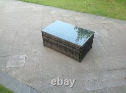 Rattan oblong coffee table patio outdoor garden furniture in 3 color