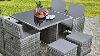Raygar Deluxe 9 Piece 8 Seater Rattan Cube Dining Table Garden Furniture Patio Set