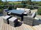 Rhodes Rattan Wicker Luxury Lounge/dining Set Chair Garden Patio Furniture Grey