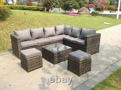Right arm 8 seater corner rattan sofa set coffee table outdoor garden furniture