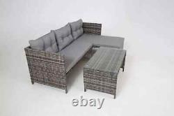 Riverside 3-Seater L-Shape Rattan Garden Sofa Set Corner Furniture Outdoor