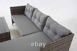 Riverside 3-Seater L-Shape Rattan Garden Sofa Set Corner Furniture Outdoor