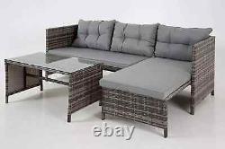 Riverside 3-Seater L-Shape Rattan Garden Sofa Set Corner Furniture Outdoor