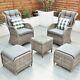 Riviera Rattan Garden Patio Furniture 5 Pc Set With Chair Stool, Table Free Covr