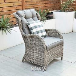 Riviera Rattan Garden Patio Furniture 5 Pc Set with Chair Stool, Table FREE covr