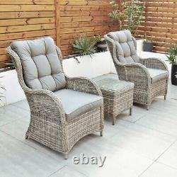 Riviera Rattan Garden Patio Furniture 5 Pc Set with Chair Stool, Table FREE covr