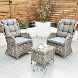 Riviera Rattan Garden Patio Furniture 5 Pc Set with Chair Stool, Table FREE covr