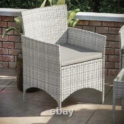 SALE 4 Piece Rattan Set Garden Furniture Patio Outdoor Modern Grey