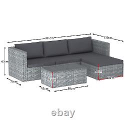 SALE 4 Seater Corner Rattan Set Garden Furniture Grey