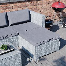 SALE 4 Seater Corner Rattan Set Garden Furniture Grey