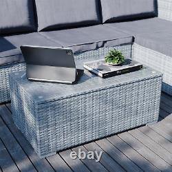 SALE 4 Seater Corner Rattan Set Garden Furniture Grey